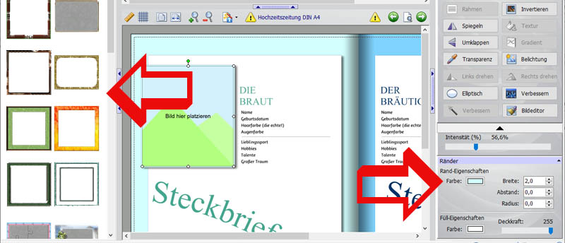 Steckbrief Vorlage Brautpaar