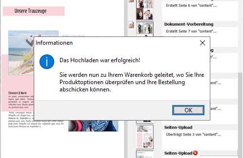 Hochzeitszeitung texteditor