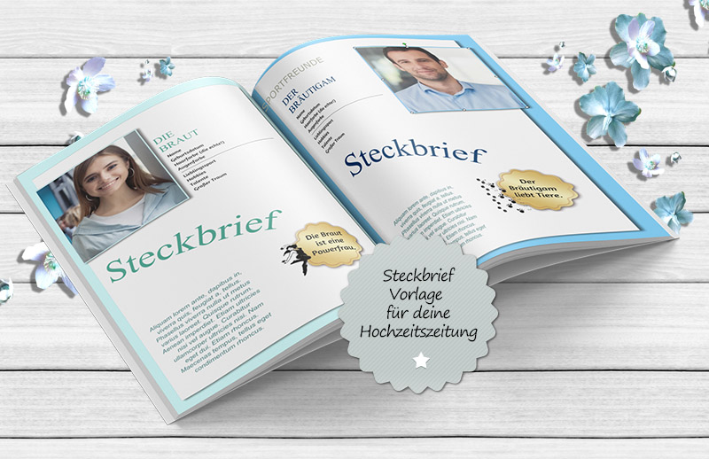 Steckbrief Vorlage Brautpaar